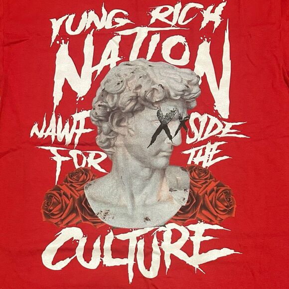 NWOT Yung Rich Nation Migos YRN For the Culture Red Graphic T-Shirt Men’s M - Picture 2 of 5